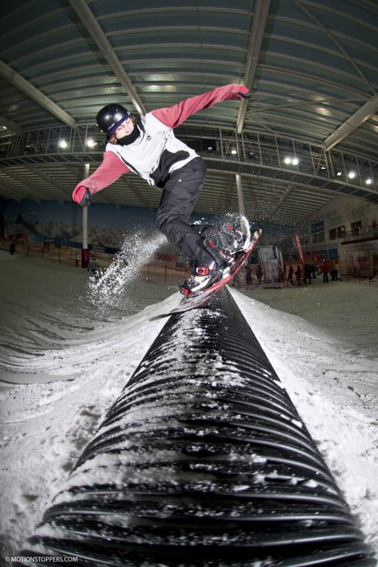 Onyx Snowboard Team rider Luke Graham-Claire, 270 on to back lip at Hemel Snow Centre. Photo: Aivars (ZEE) Zarins 2013