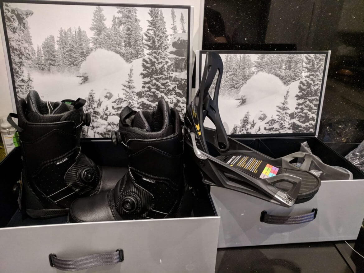 onyx snowboarding - burton step on bindings and boots